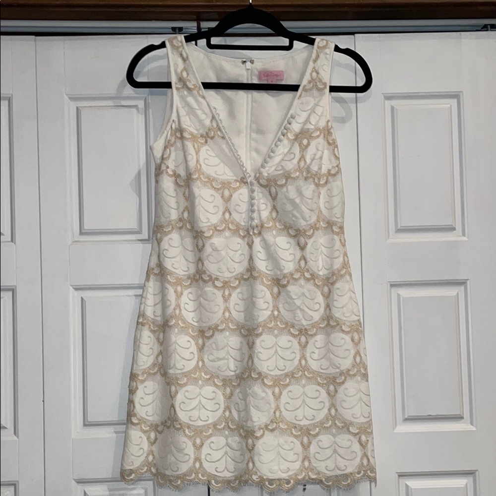Lilly Pulitzer White Dress with Pink Tag